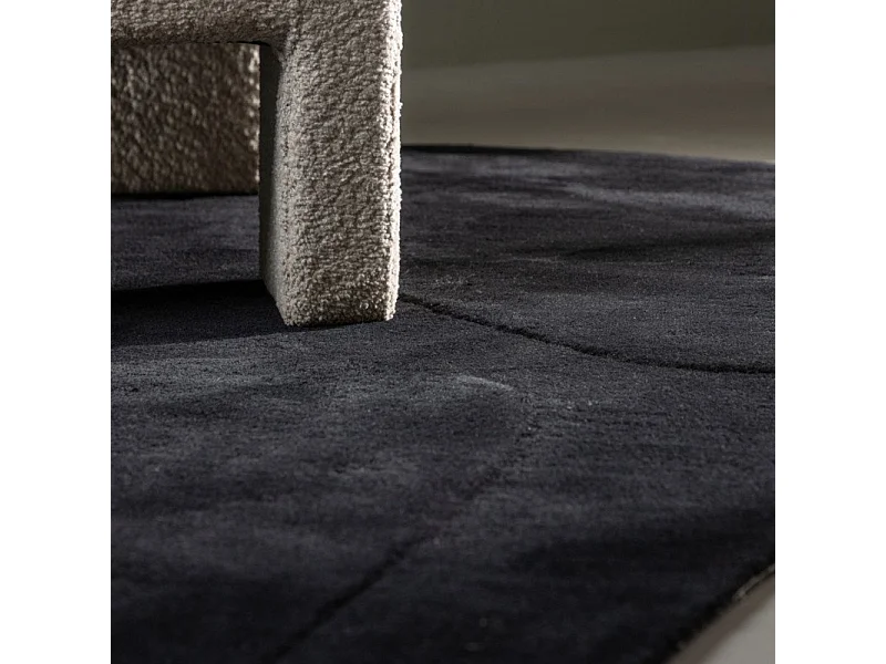 Tapis Déco Ovale en Laine "Enard" 175x290cm Noir