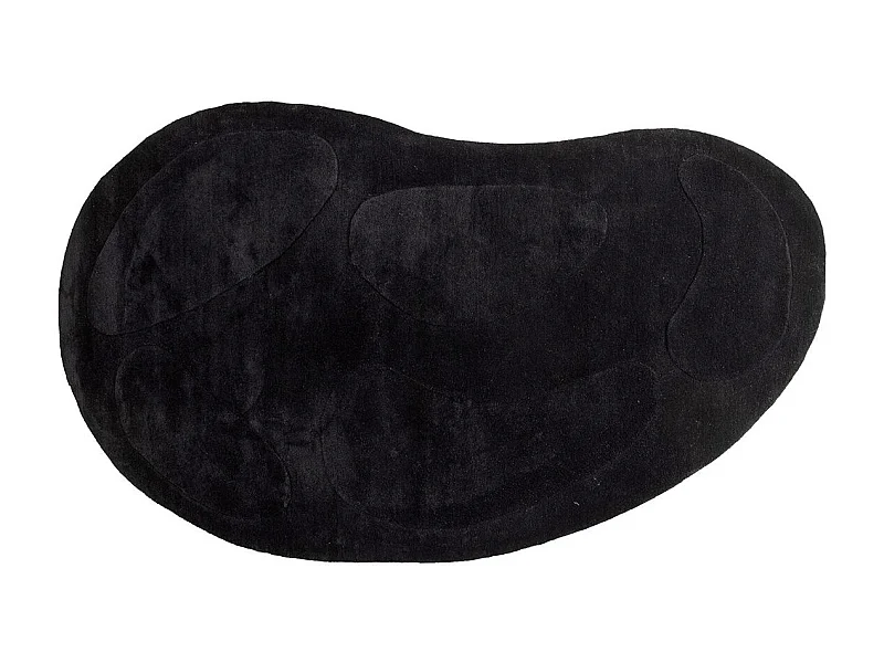 Tapis Déco Ovale en Laine "Enard" 175x290cm Noir