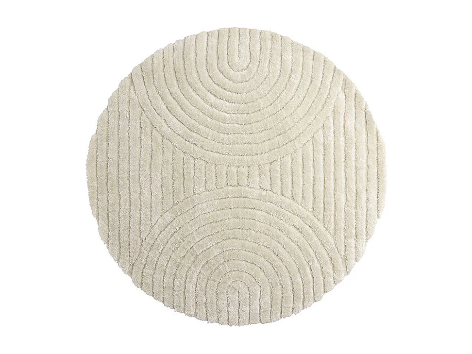 Tapis Déco Texturé Rond "Niklas" 200cm Blanc