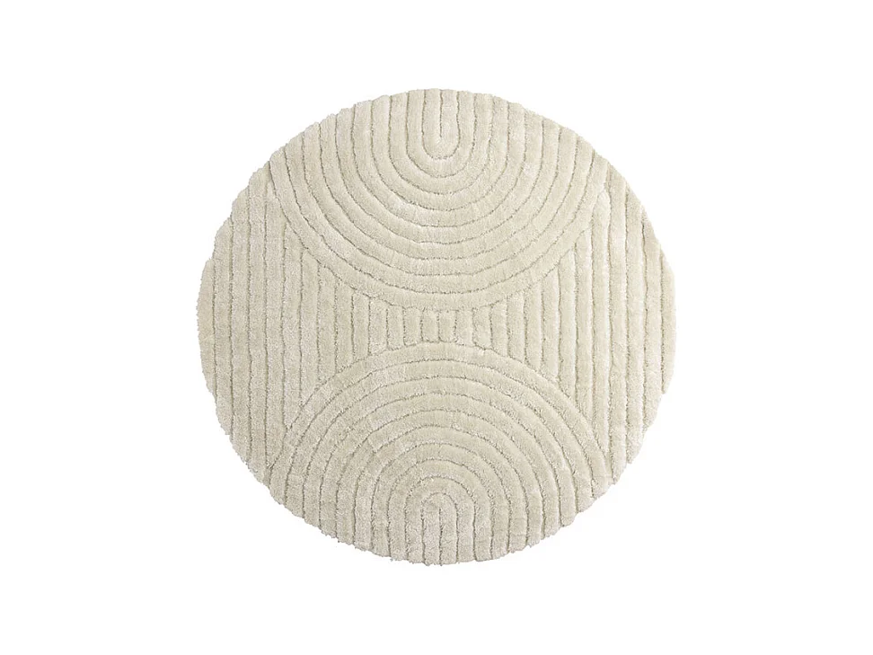 Tapis Déco Texturé Rond "Niklas" 200cm Blanc