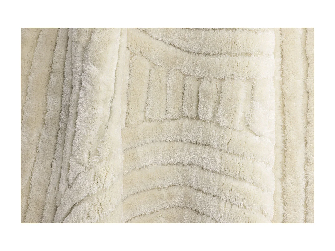 Tapis Déco Texturé Rond "Niklas" 200cm Blanc