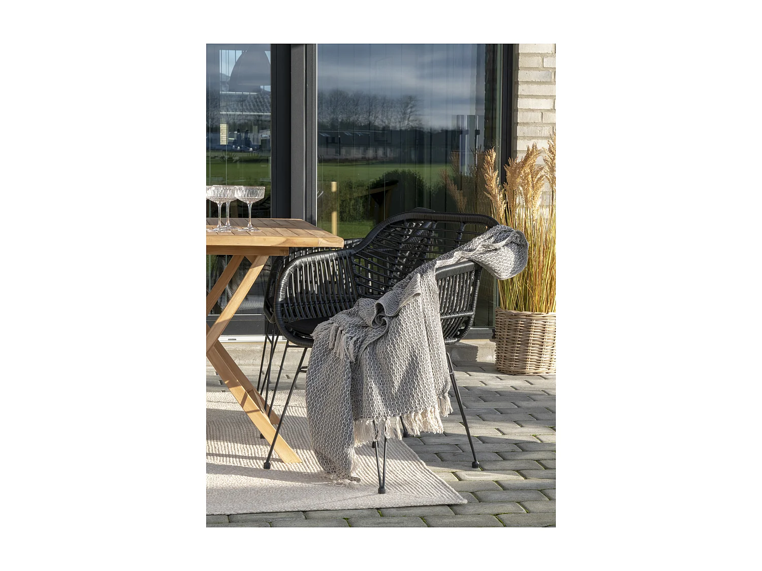 Menorca Teppich 140x200cm für draußen sandfarben.