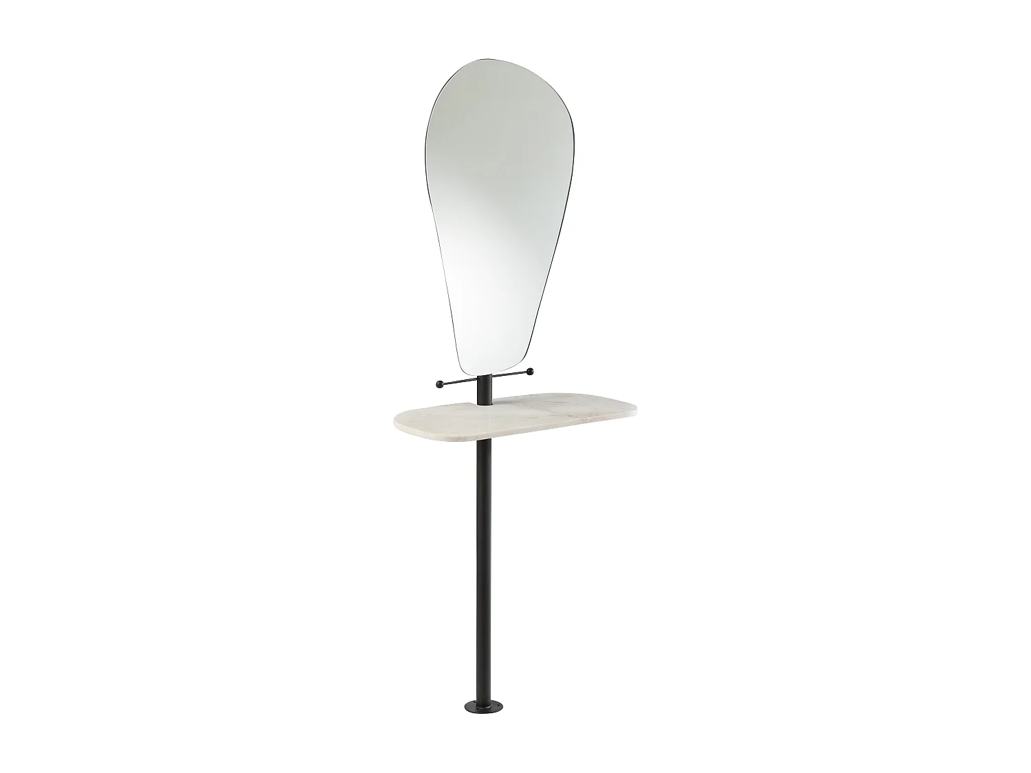 Miroir Avec Plateau en Marbre "Vivid" 185cm Blanc & Noir