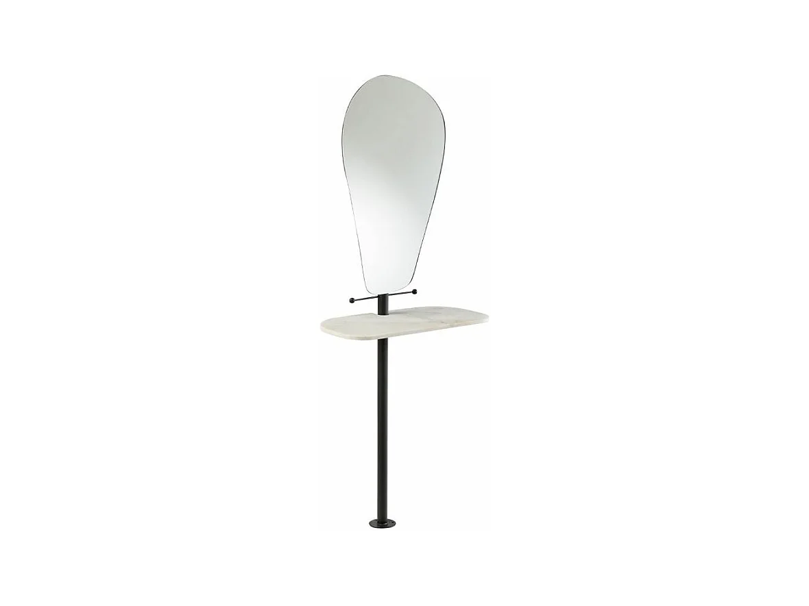 Miroir sur Pied & Étagère Marbre "Vivid" 169cm Blanc