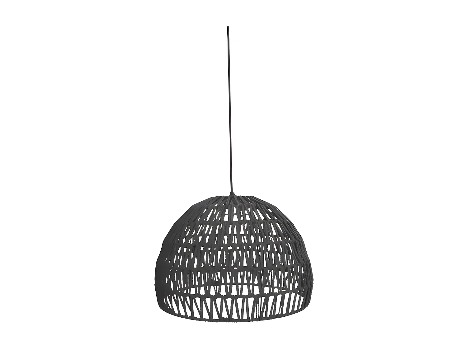 Hanglamp Rope - Zwart - Stof - L