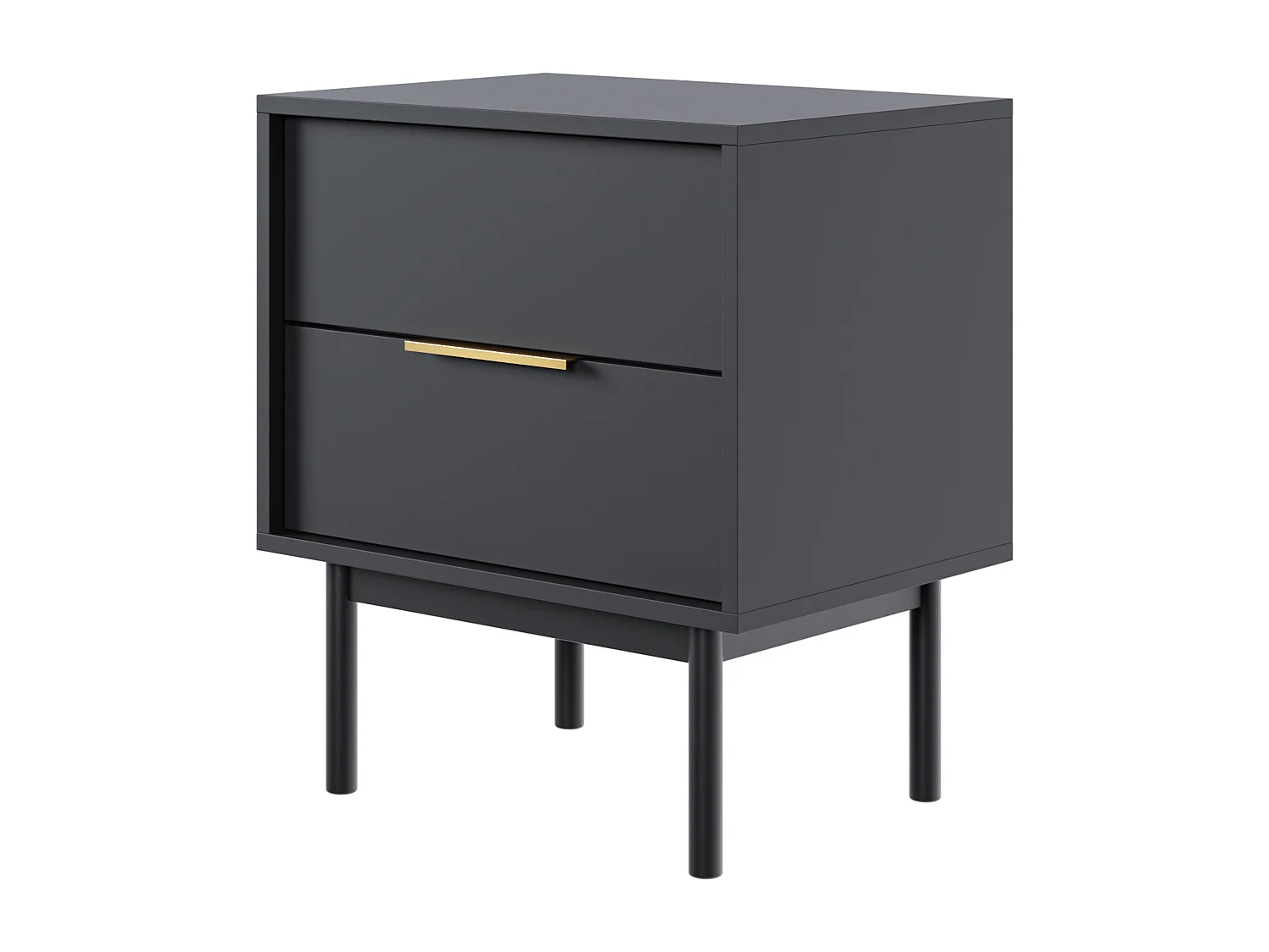 Nachtkastje met 2 lades - 54 cm - zwart - VIVIARO