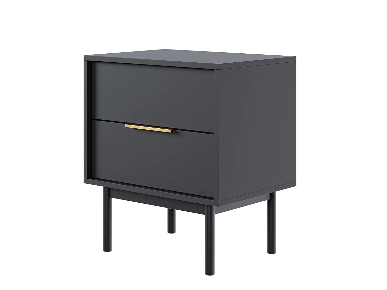 Table de chevet avec 2 tiroirs - 54 cm - noir - VIVIARO