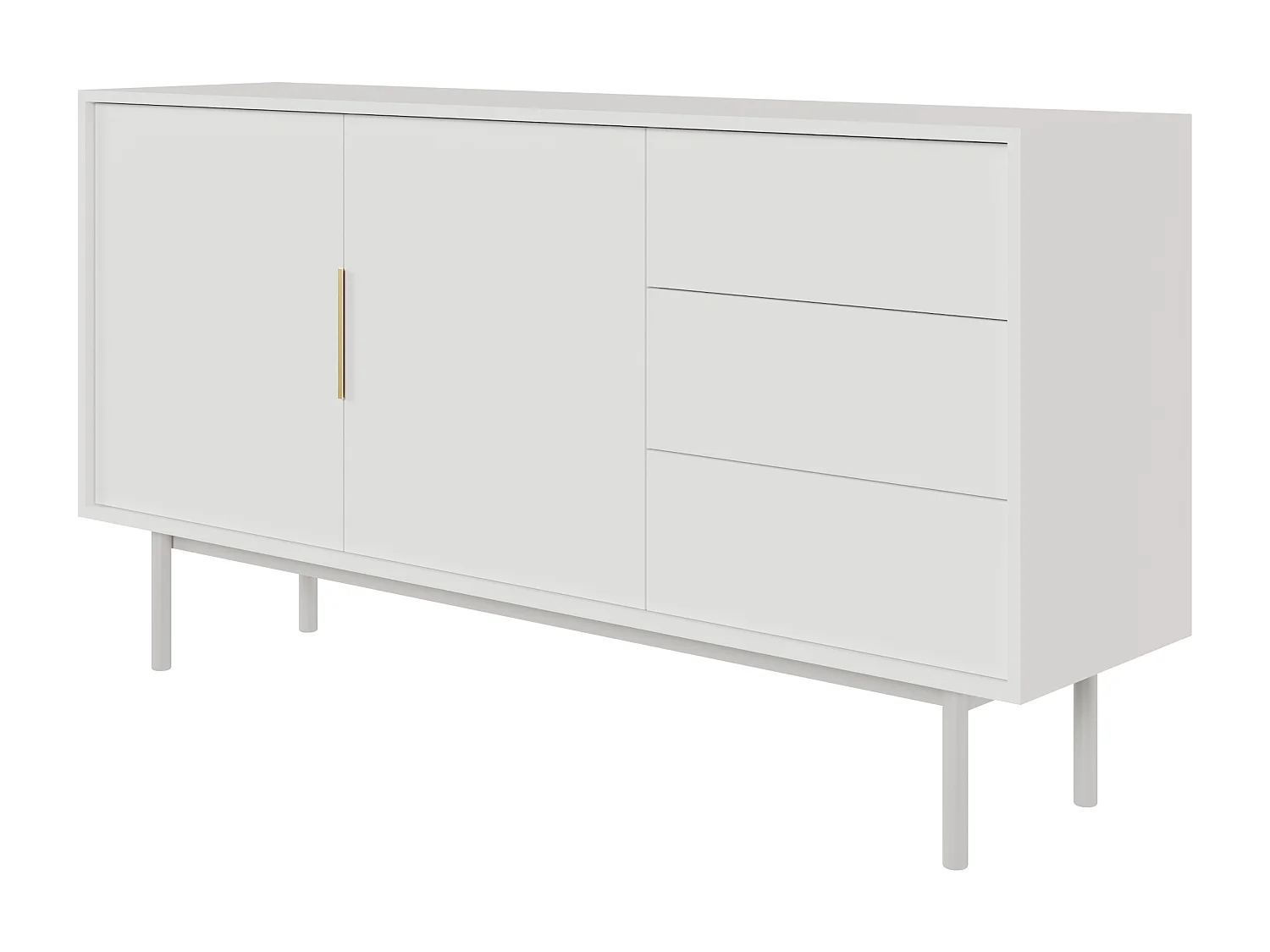 Commode - 154 cm avec trois tiroirs - blanc - VIVIARO