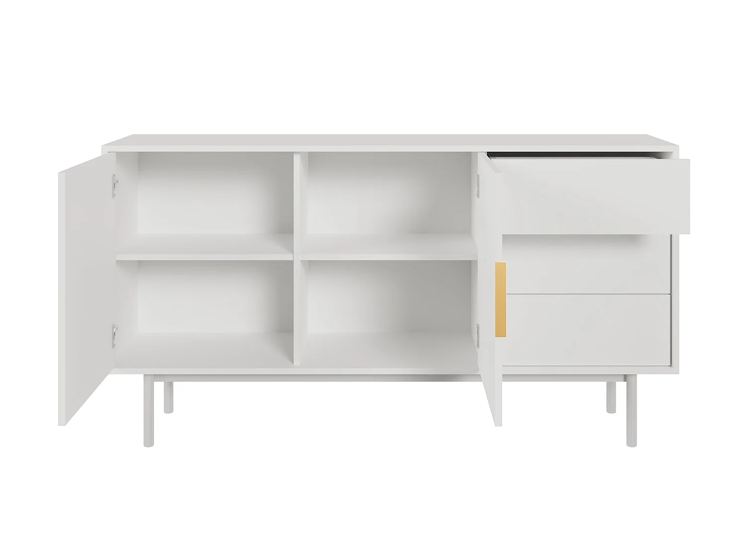 Ladekast - 154 cm met drie lades - wit - VIVIARO