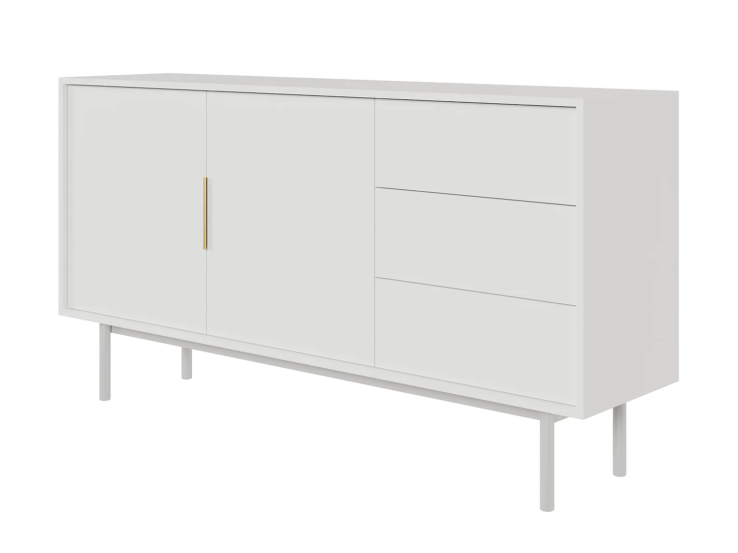 Ladekast - 154 cm met drie lades - wit - VIVIARO