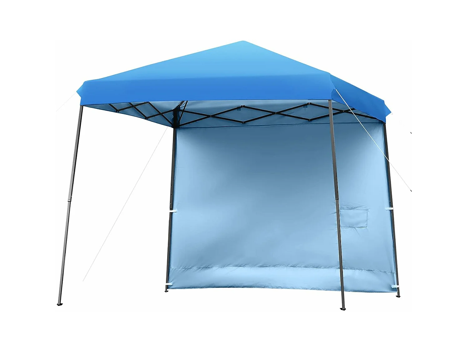 Tonnelle de Jardin 3x3m Pliable-Hauteur Réglable avec Parois Latérales Amovibles et Sac à Dos à roulettes- Auvent pour CamBoisg, Festival, Plage, Bleu
