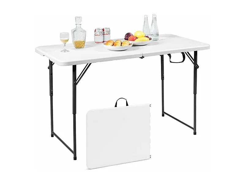 Tuinklaptafel, picknicktafel met 3 verstelbare hoogtes, draagbare eettafel voor kamperen, feesten