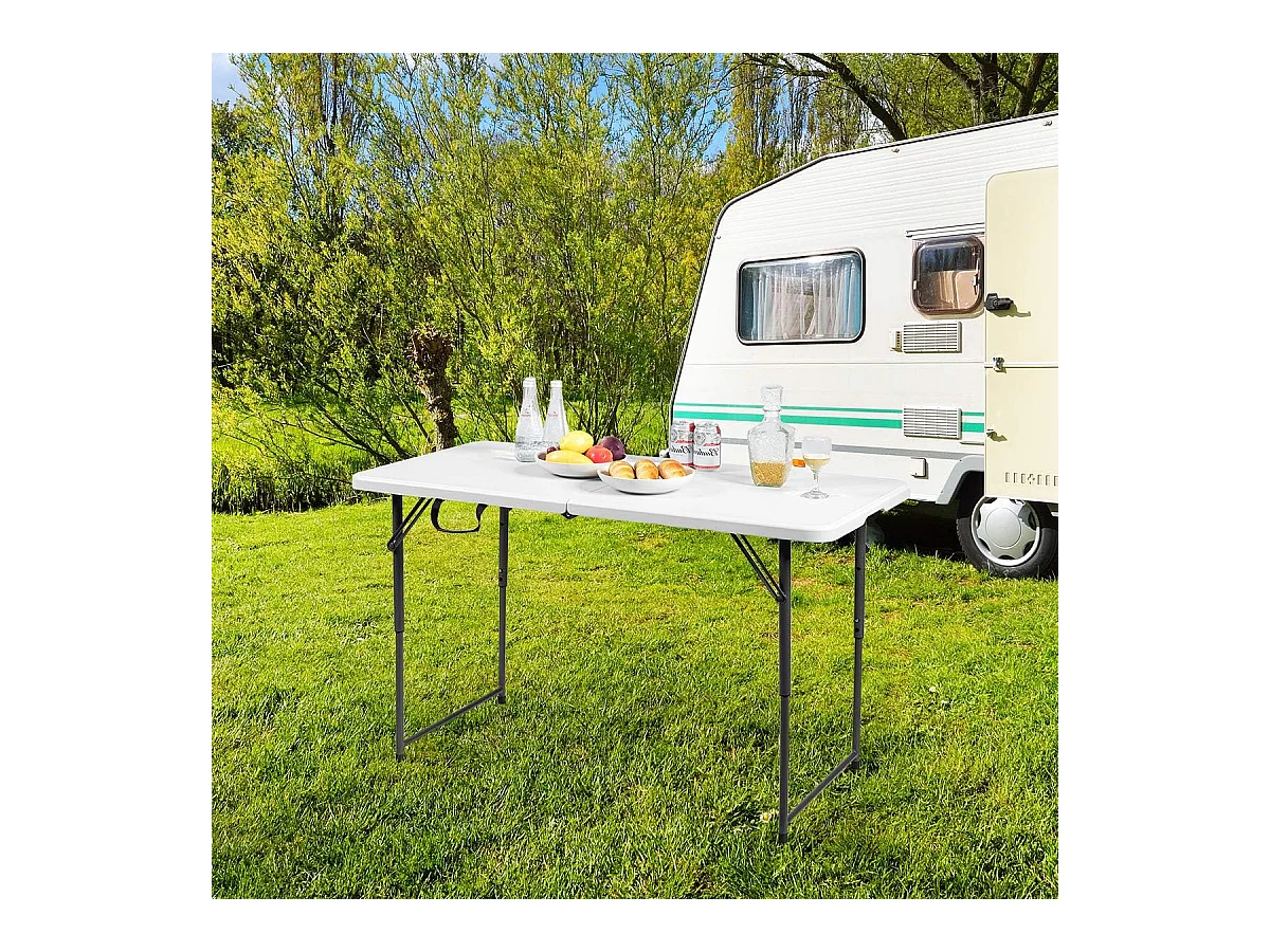 Tuinklaptafel, picknicktafel met 3 verstelbare hoogtes, draagbare eettafel voor kamperen, feesten