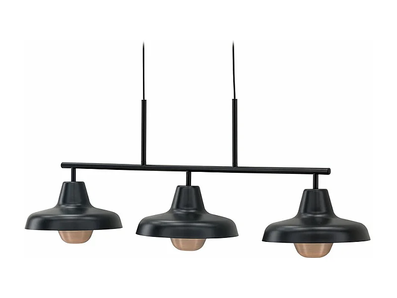 Suspension Design 3 Lampes "Stoten" 112cm Noir