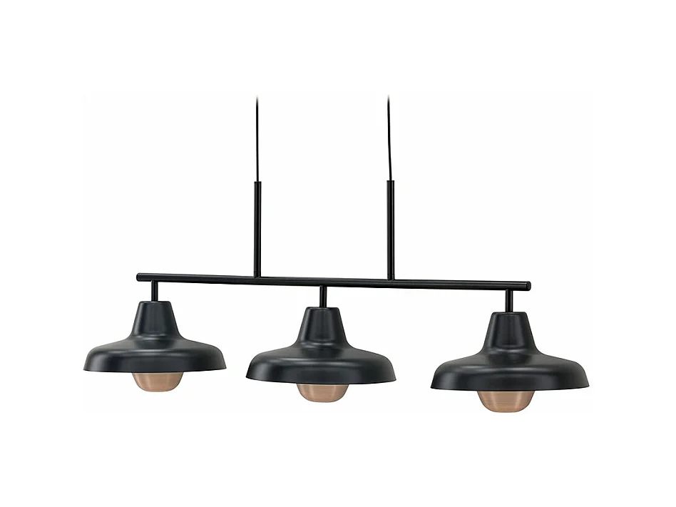 Suspension Design 3 Lampes "Stoten" 112cm Noir