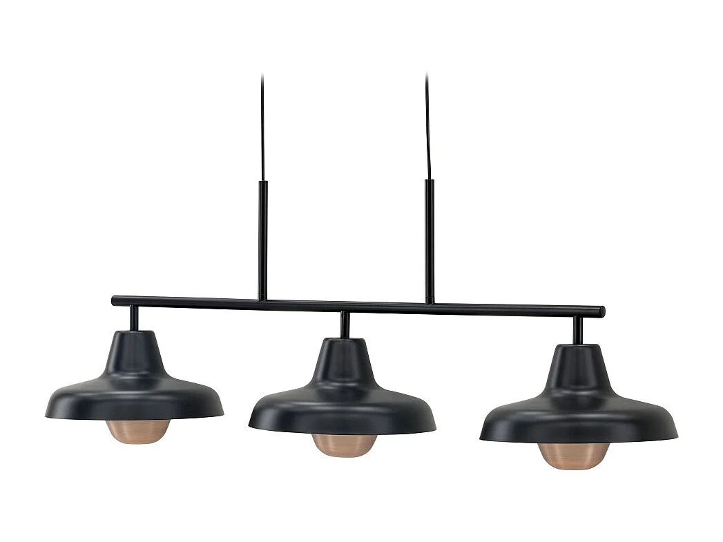 Suspension Design 3 Lampes "Stoten" 112cm Noir