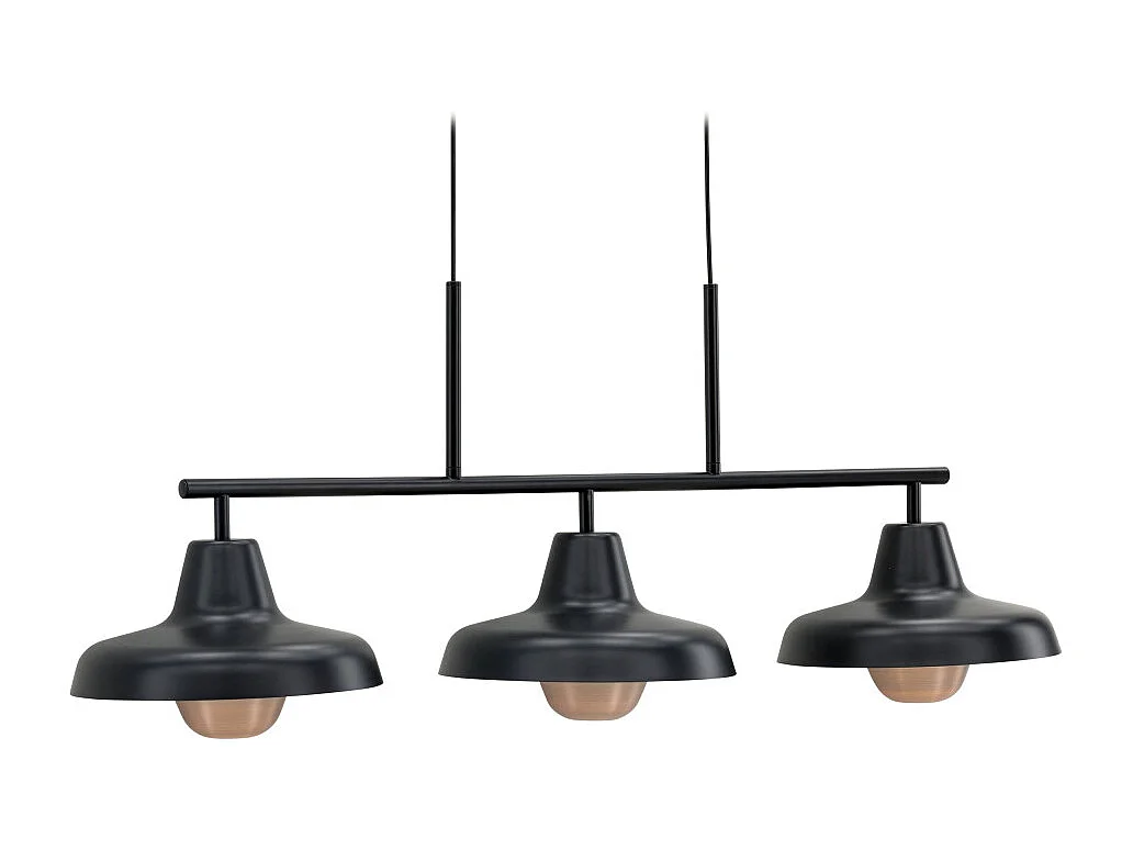 Suspension Design 3 Lampes "Stoten" 112cm Noir