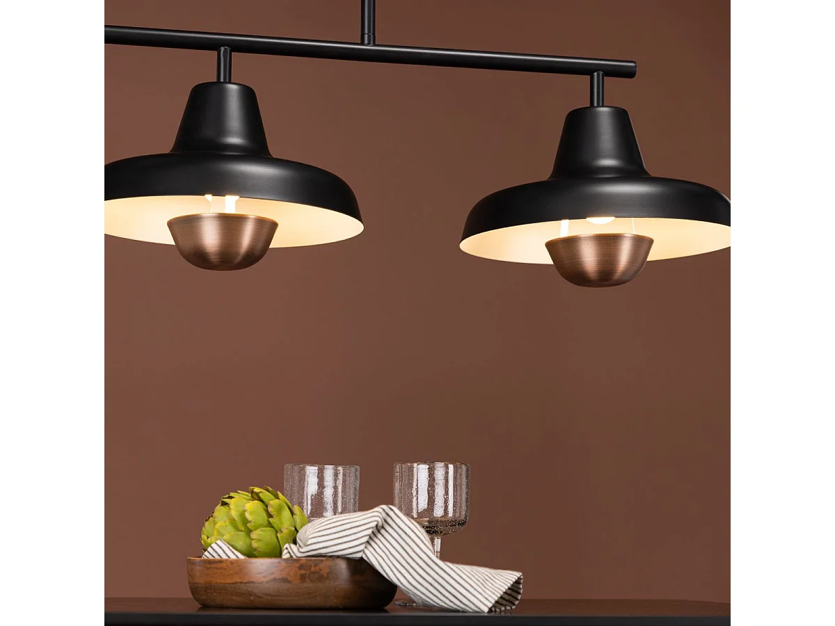 Suspension Design 3 Lampes "Stoten" 112cm Noir