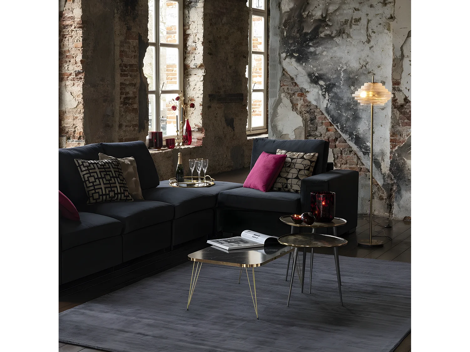 Lampadaire Design "Merla" 154cm Transparent