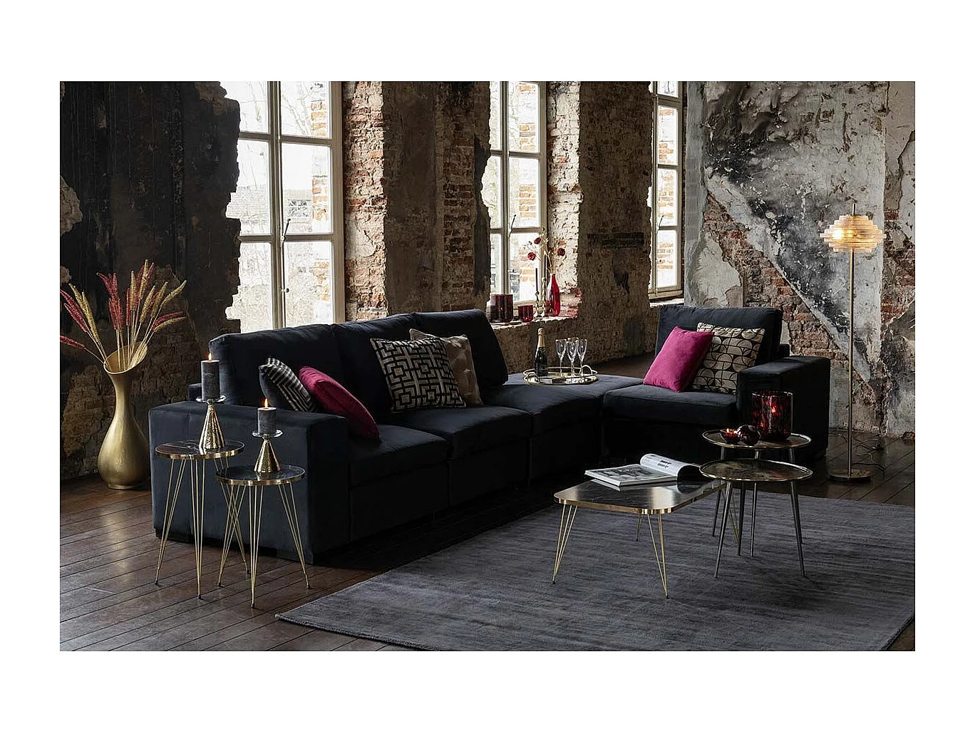 Lampadaire Design "Merla" 154cm Transparent