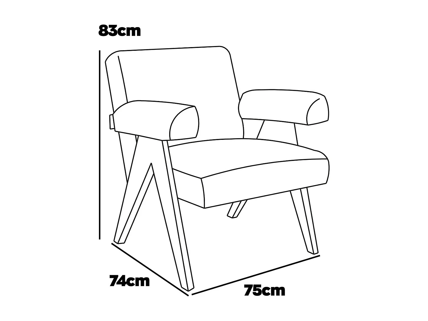 Havana - Poltrona de madeira maciça by Parawood e tecido bouclé resistente a manchas