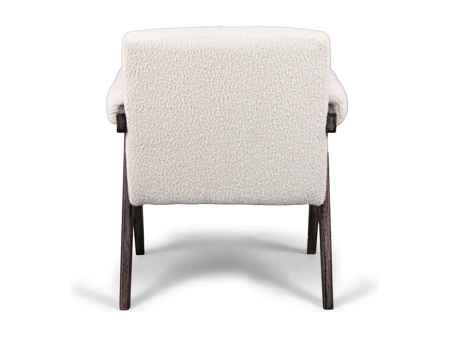 Avana - Fauteuil en bois massif de Parawood et tissu bouclé anti-tache