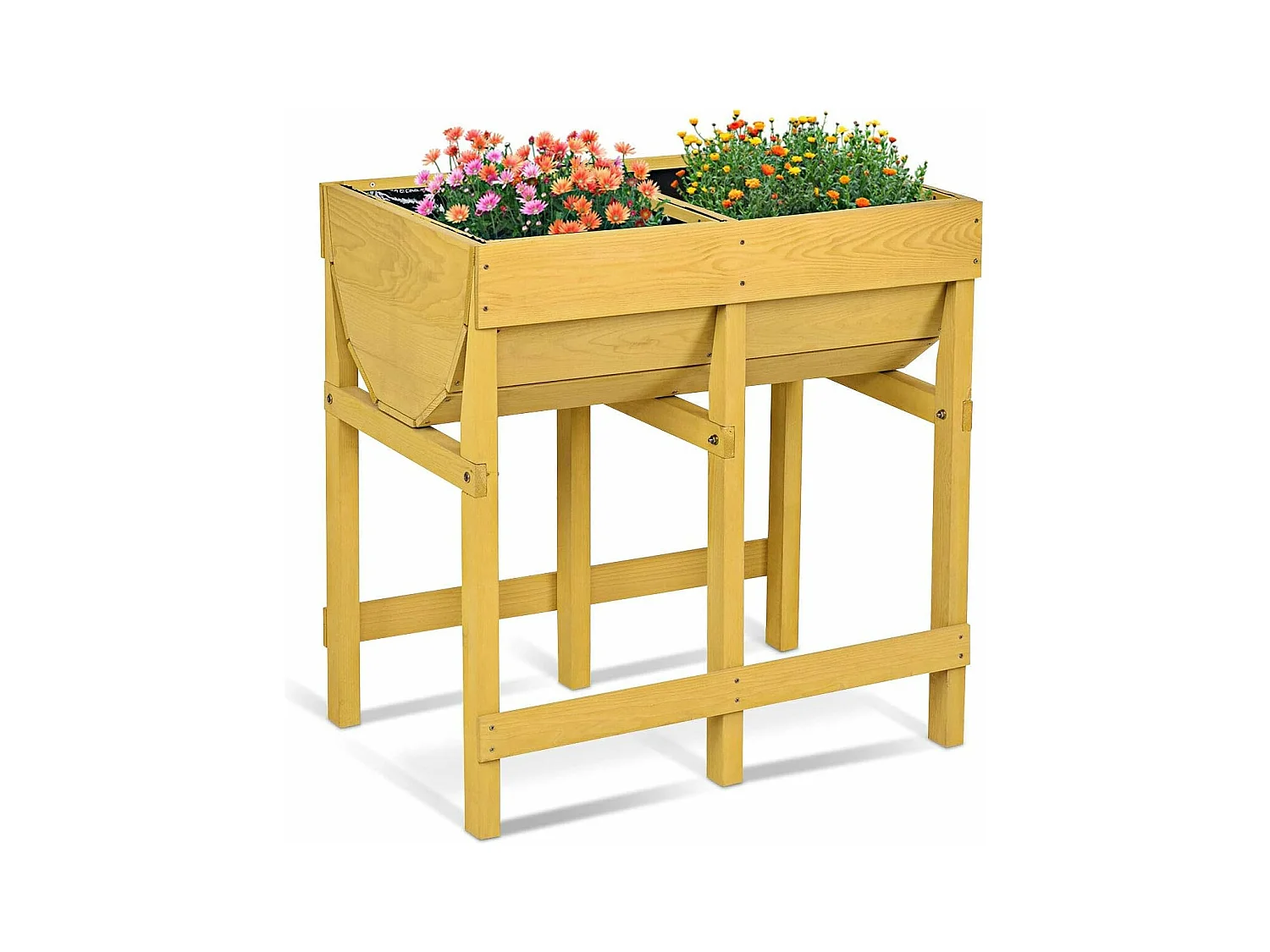 Potager sur Pied en Bois de SaBois Jardinière surélevée 70*44.5*72CM Bac Jardinière Potagère sur Balcon ou Terrasse
