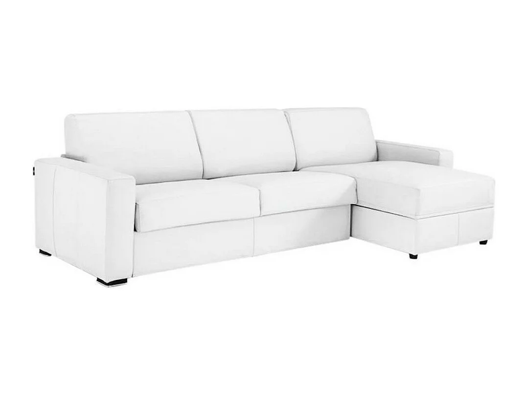 Canapé d'angle EXPRESS DREAMER sommier lattes 160cm matelas 16 cm cayenne polyuréthane blanc