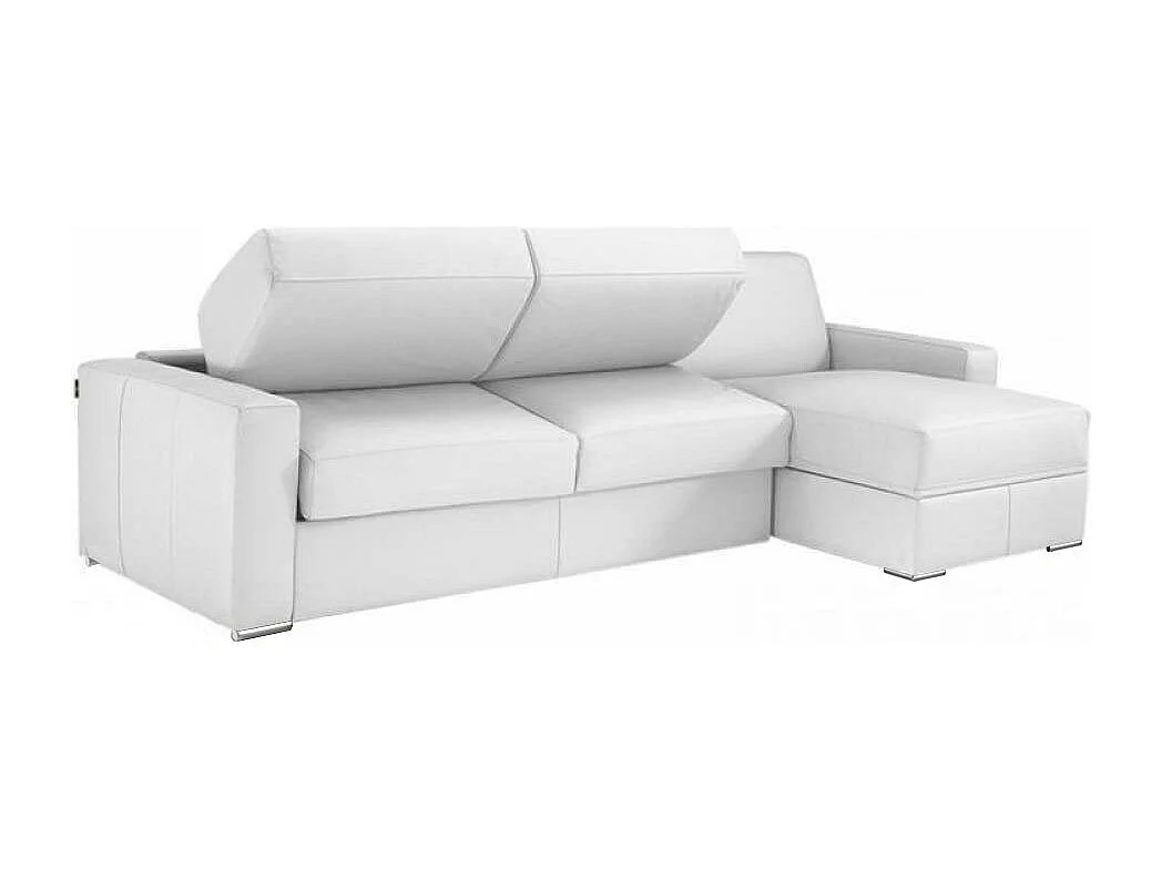 Canapé d'angle EXPRESS DREAMER sommier lattes 160cm matelas 16 cm cayenne polyuréthane blanc