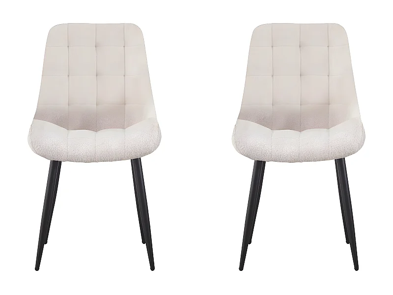 Conjunto de 2 cadeiras de veludo bege "Victoria" para sala de jantar