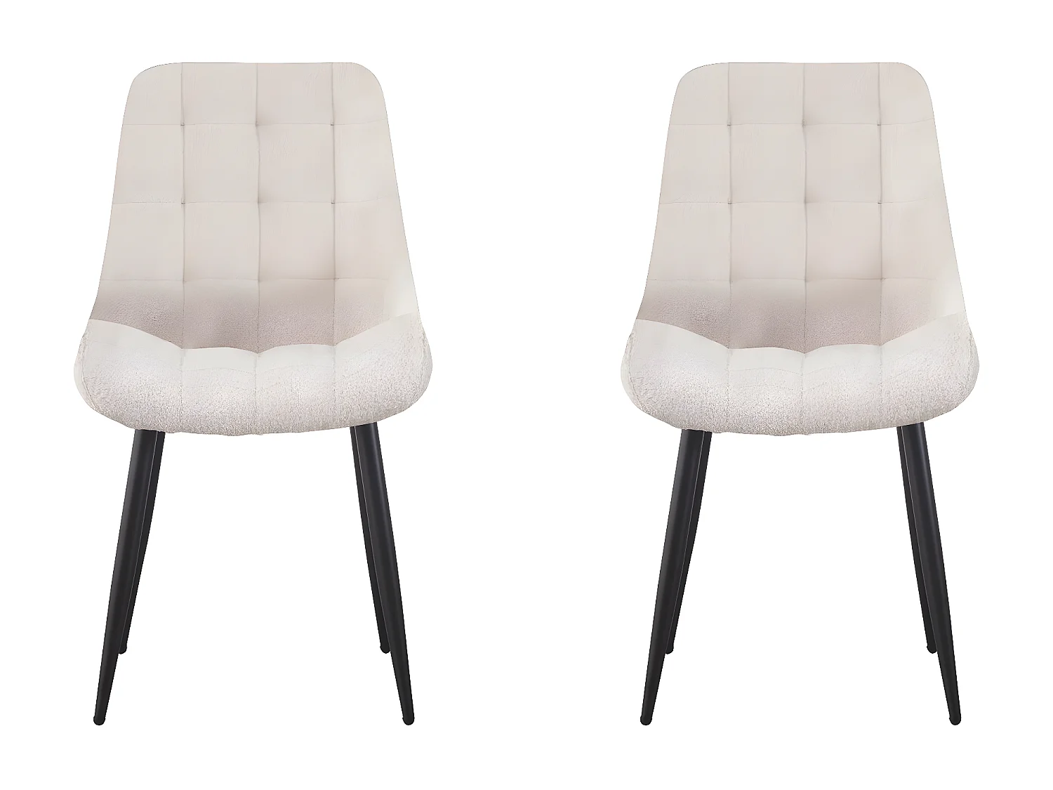 Conjunto de 2 cadeiras de veludo bege "Victoria" para sala de jantar