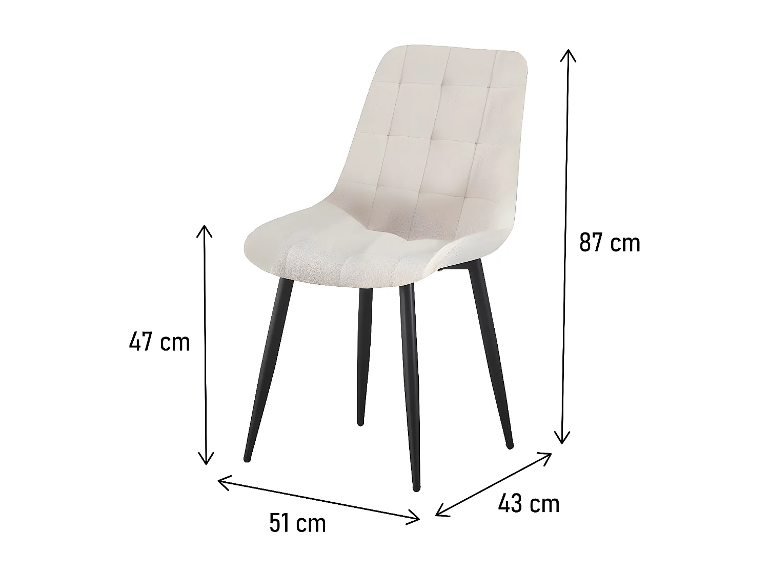 Lot de 2 chaises bouclette "Victoria" - Beige