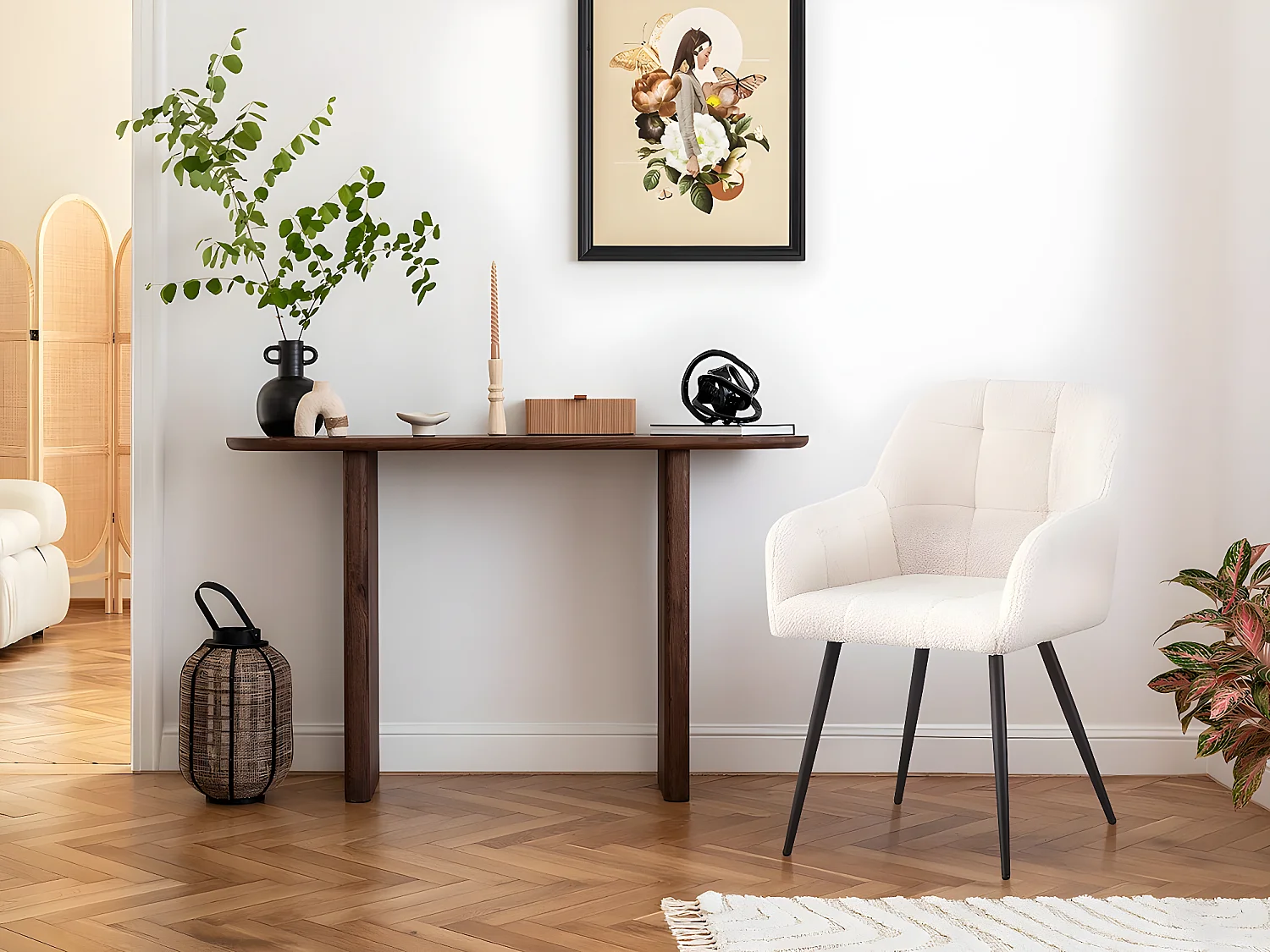 Set di 2 sedie con fibbia "Valentina" con braccioli - Beige