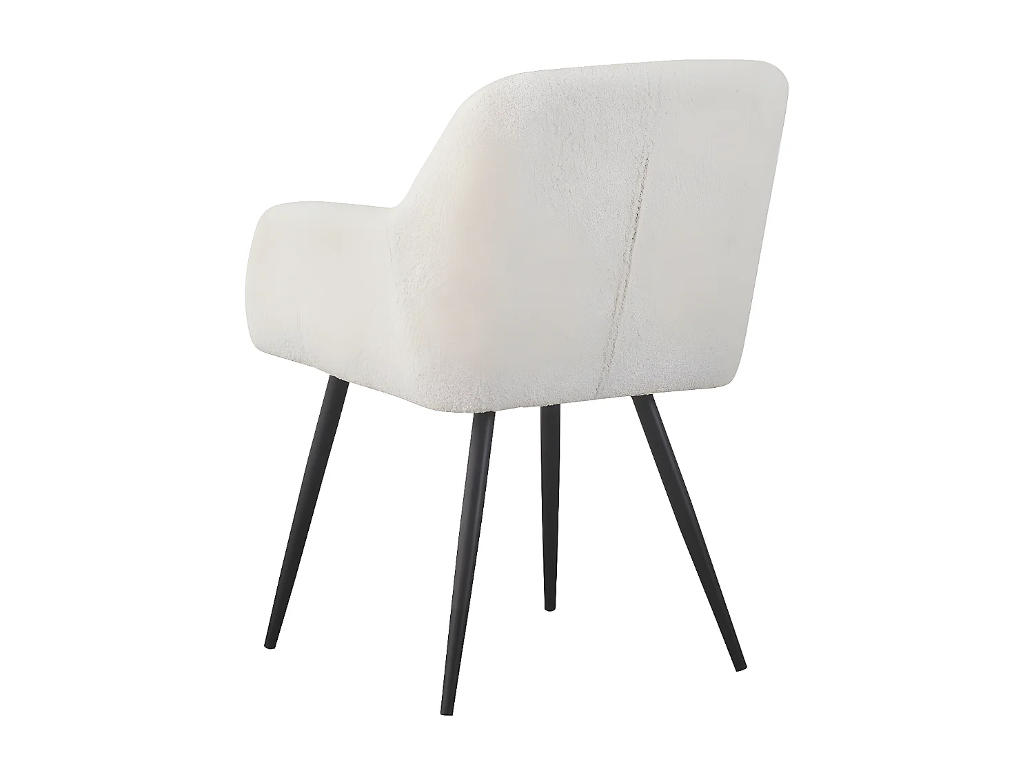 Lot de 2 chaises bouclette "Valentina" avec accoudoirs - Beige