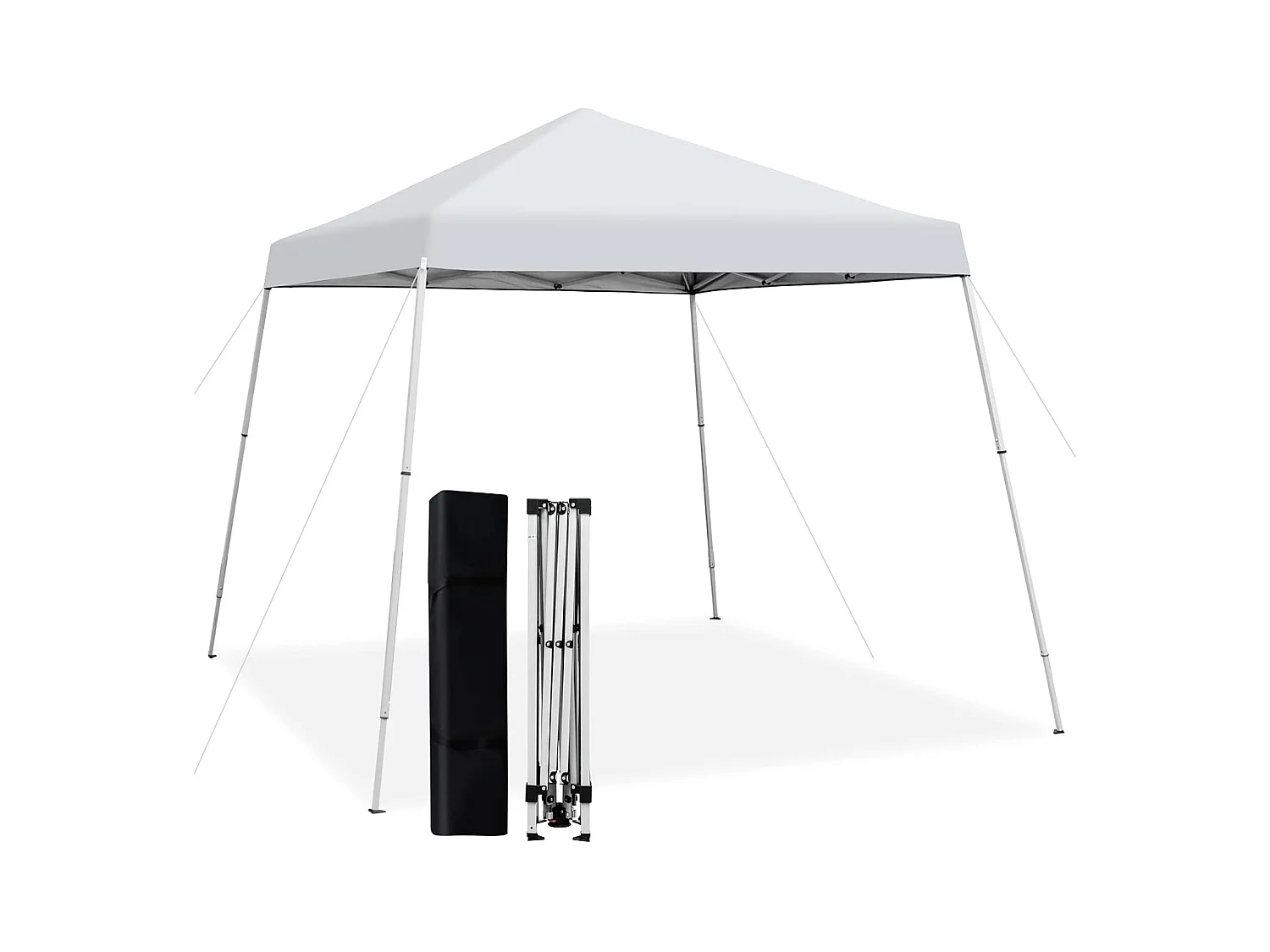Tonnelle de Jardin Instantanée Pliable 3x3m/Tente de Jardin 3 Hauteurs Réglable Sac avec Sangles Anti-UV 50+ Imperméable pour Marché Patio CamBoisg Blanc