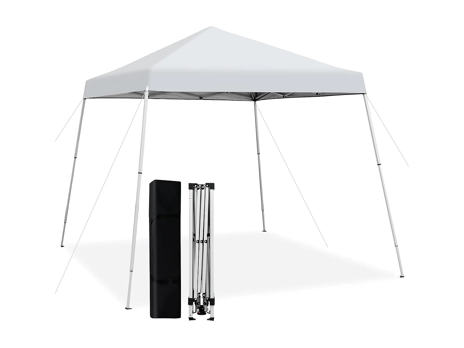 Tonnelle de Jardin Instantanée Pliable 3x3m/Tente de Jardin 3 Hauteurs Réglable Sac avec Sangles Anti-UV 50+ Imperméable pour Marché Patio CamBoisg Blanc