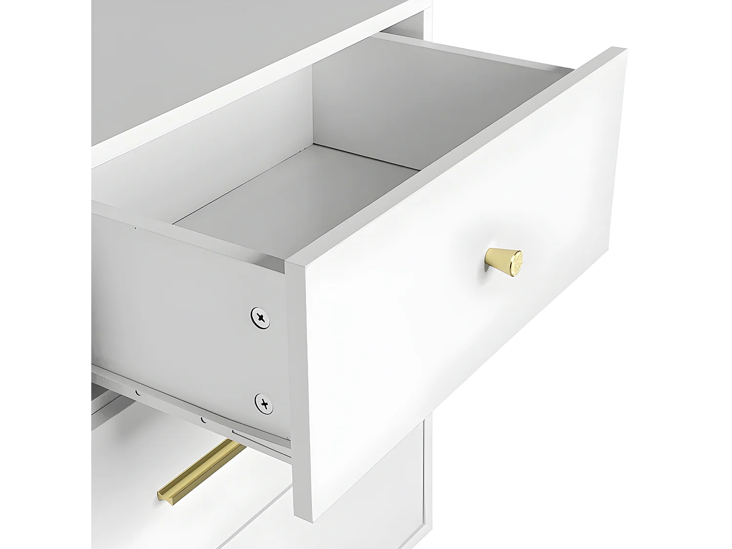 Aparador baixo - 7 gavetas - aglomerado - Branco