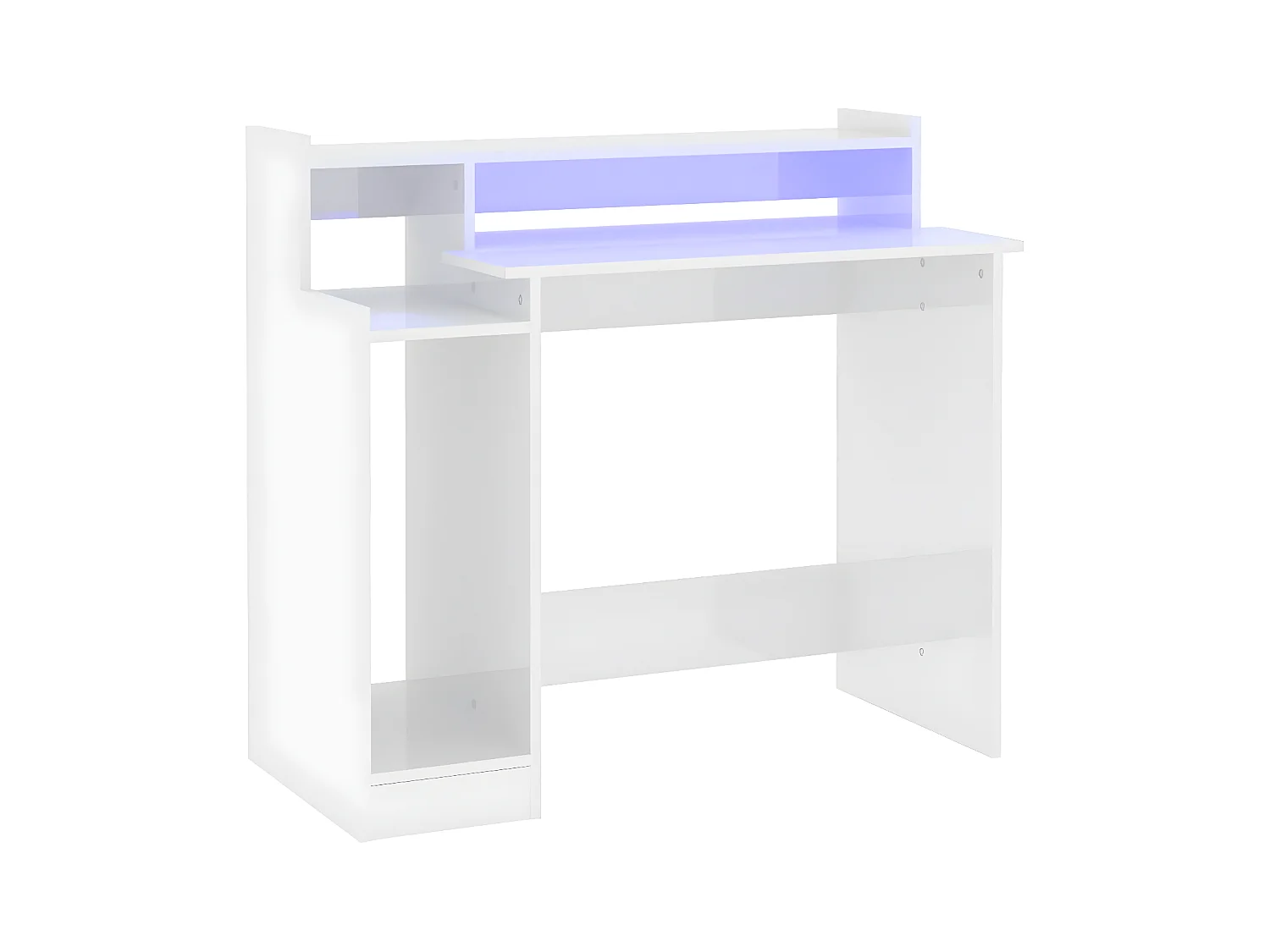 Bureau met LED-verlichting 97x45x90 cm hout hoogglans wit