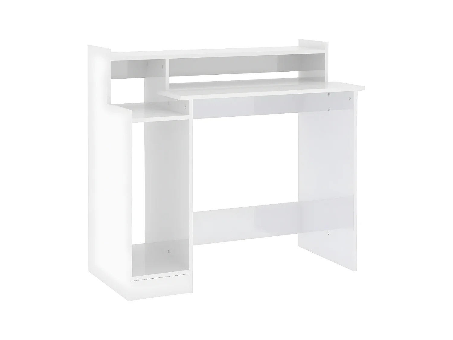 Bureau met LED-verlichting 97x45x90 cm hout hoogglans wit