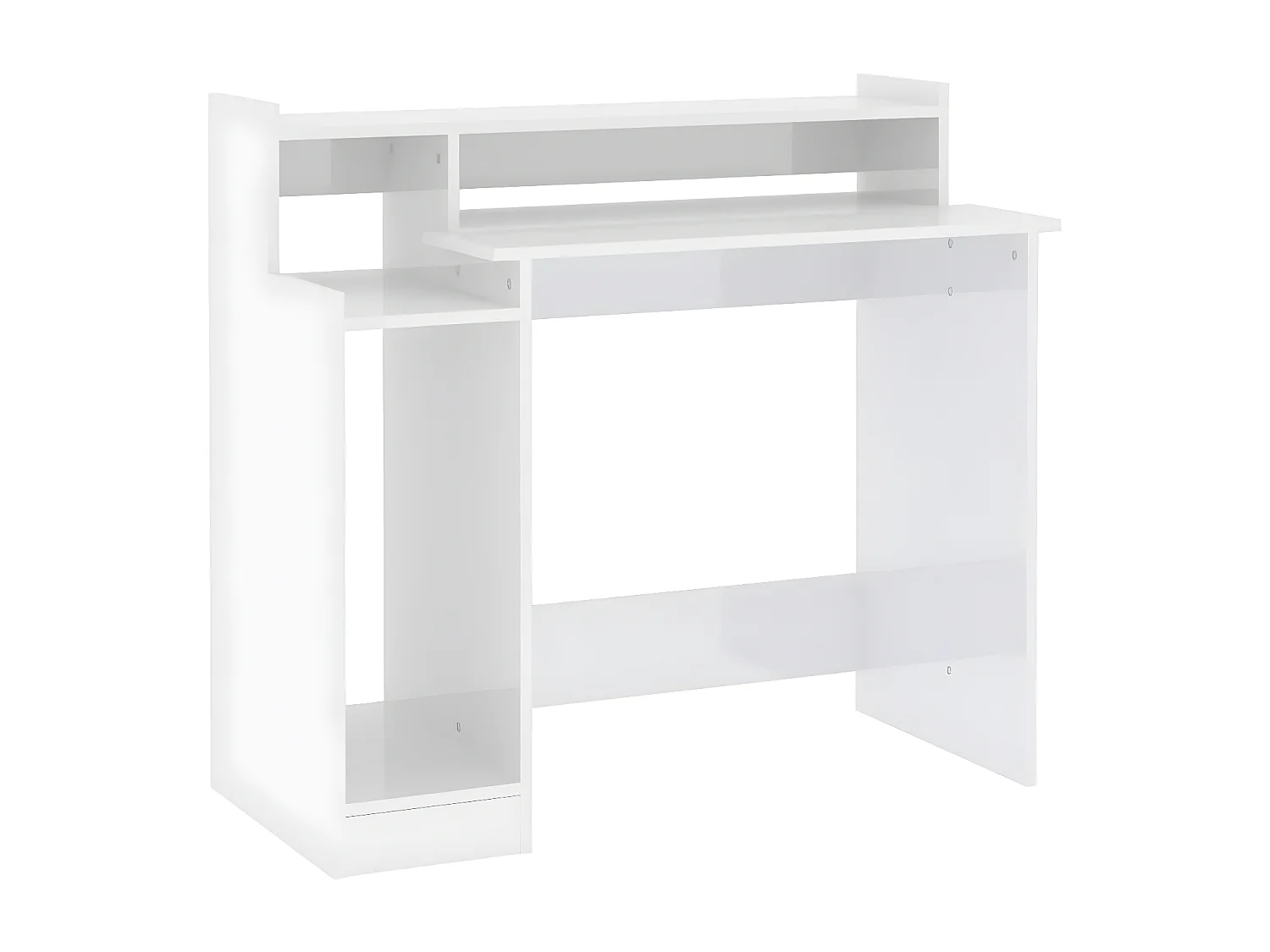 Bureau lumières LED Blanc brillant 97x45x90cm Bois d'ingénierie