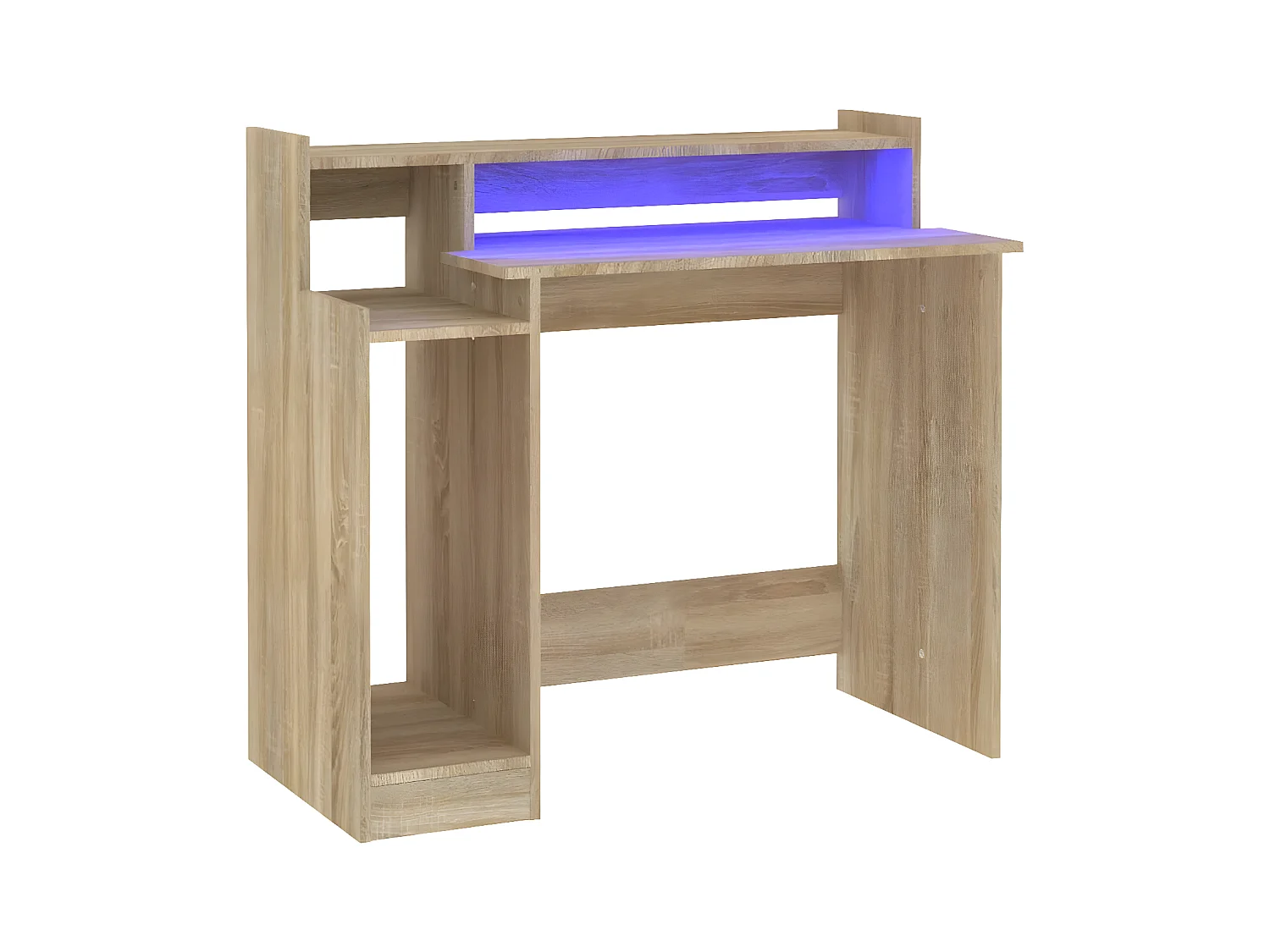 Bureau met LED-verlichting 97x45x90 cm hout sonoma eikenkleurig