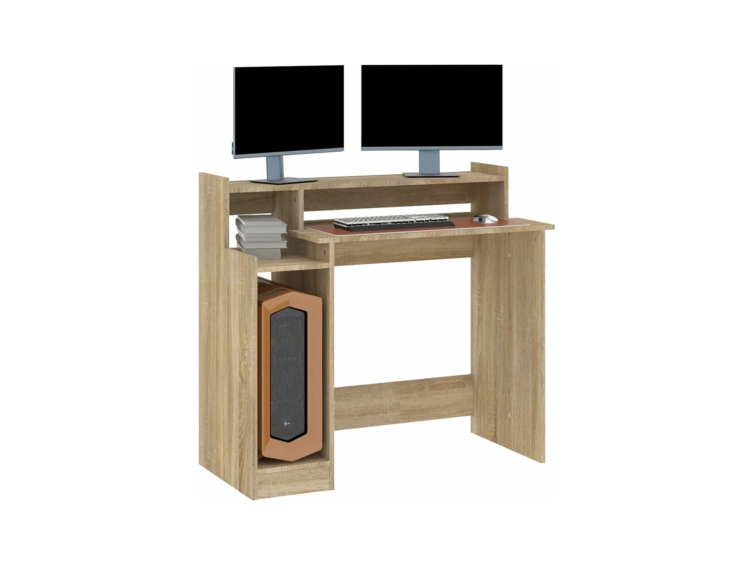 Bureau met LED-verlichting 97x45x90 cm hout sonoma eikenkleurig