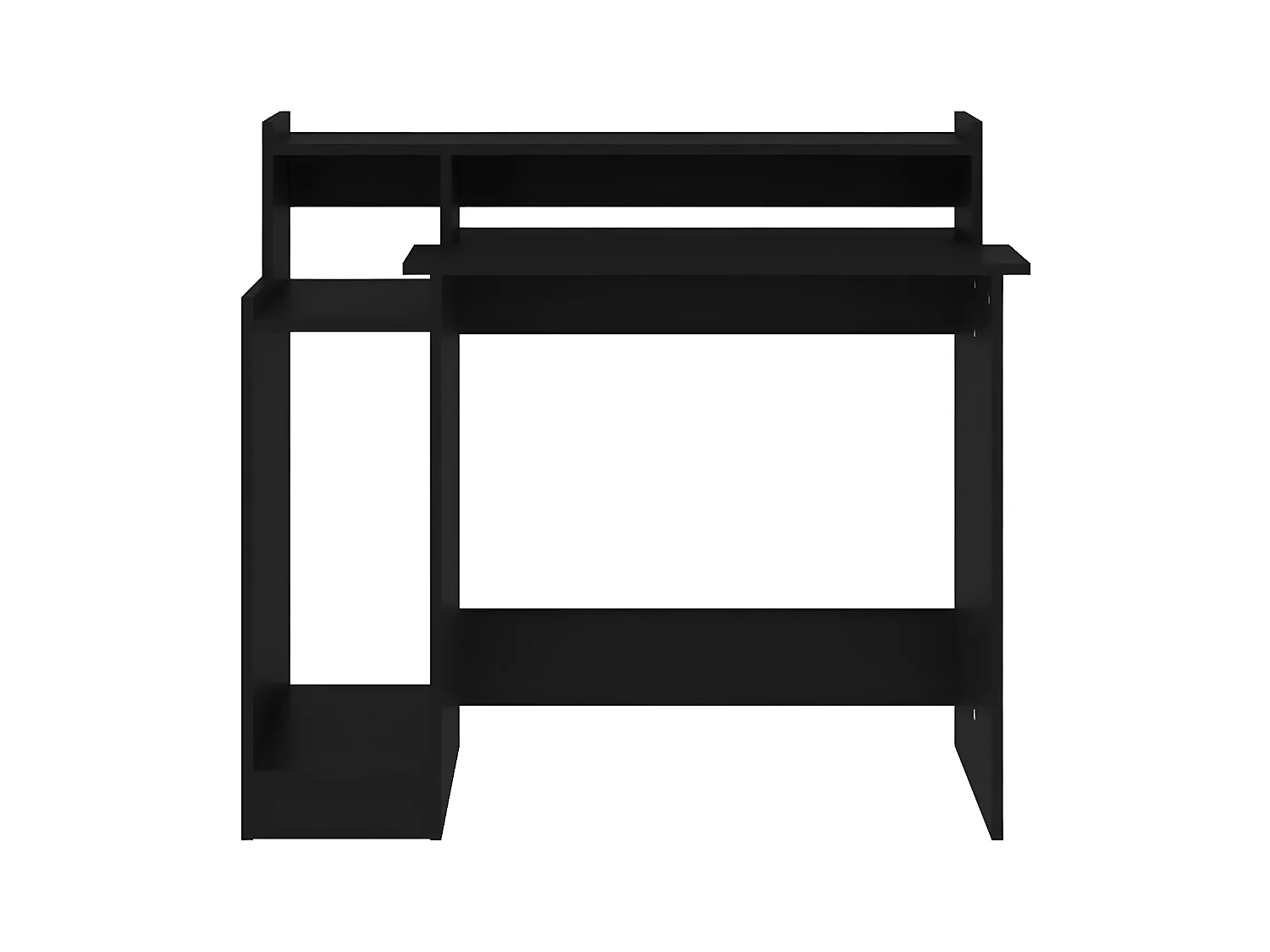 Bureau met LED-verlichting 97x45x90 cm bewerkt hout zwart