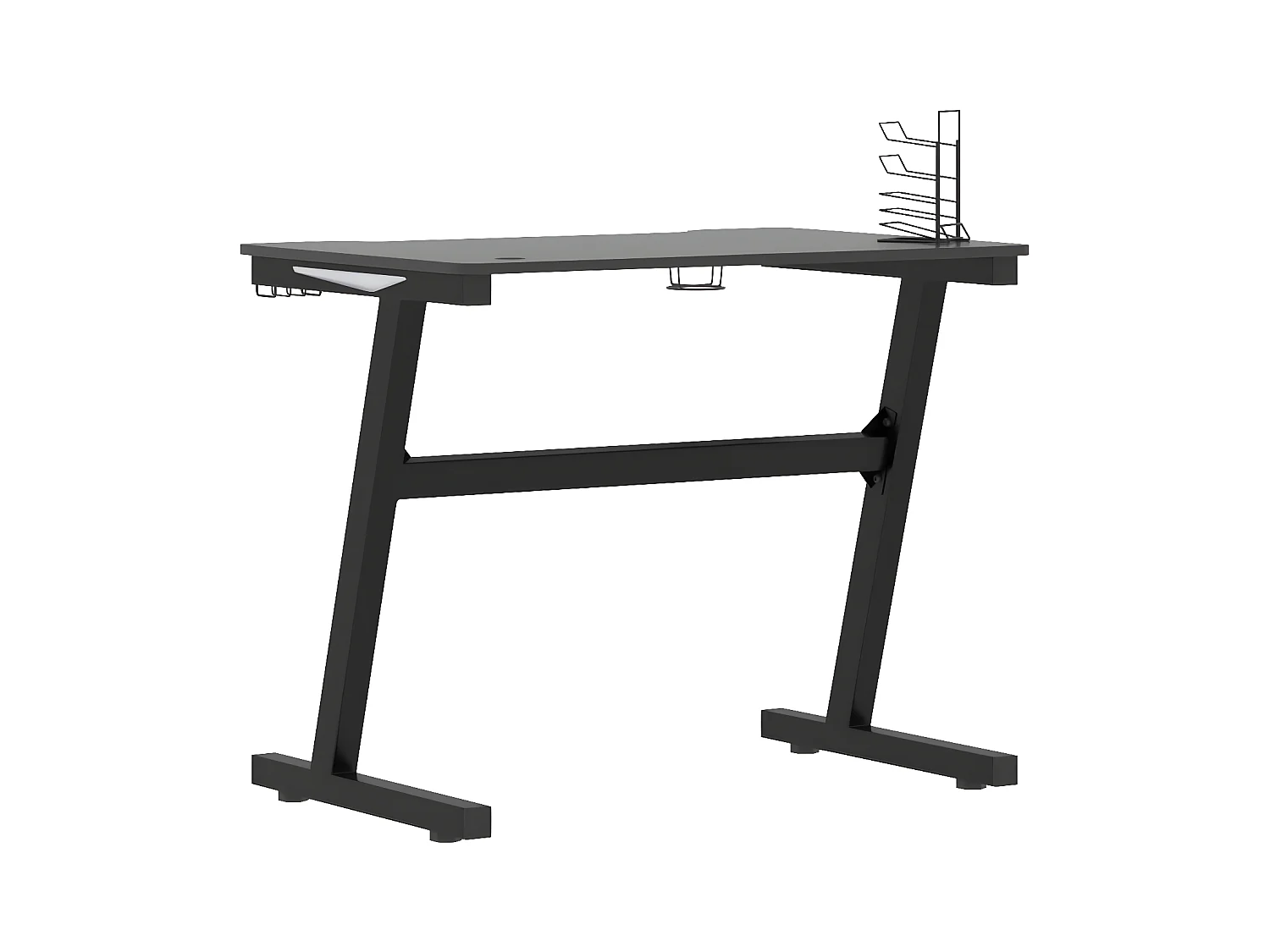 Gamingbureau met Z-vormige poten LED 90x60x75 cm zwart