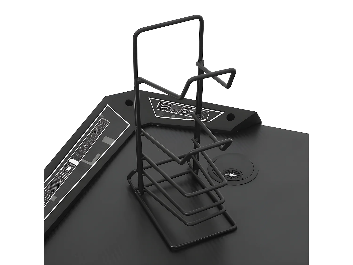 Bureau de jeu à LED en forme de Y Noir 90x60x75 cm