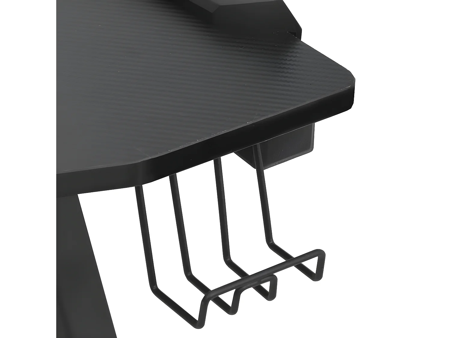 Secretária de gaming c/ luzes LED forma de Y 90x60x75 cm preto