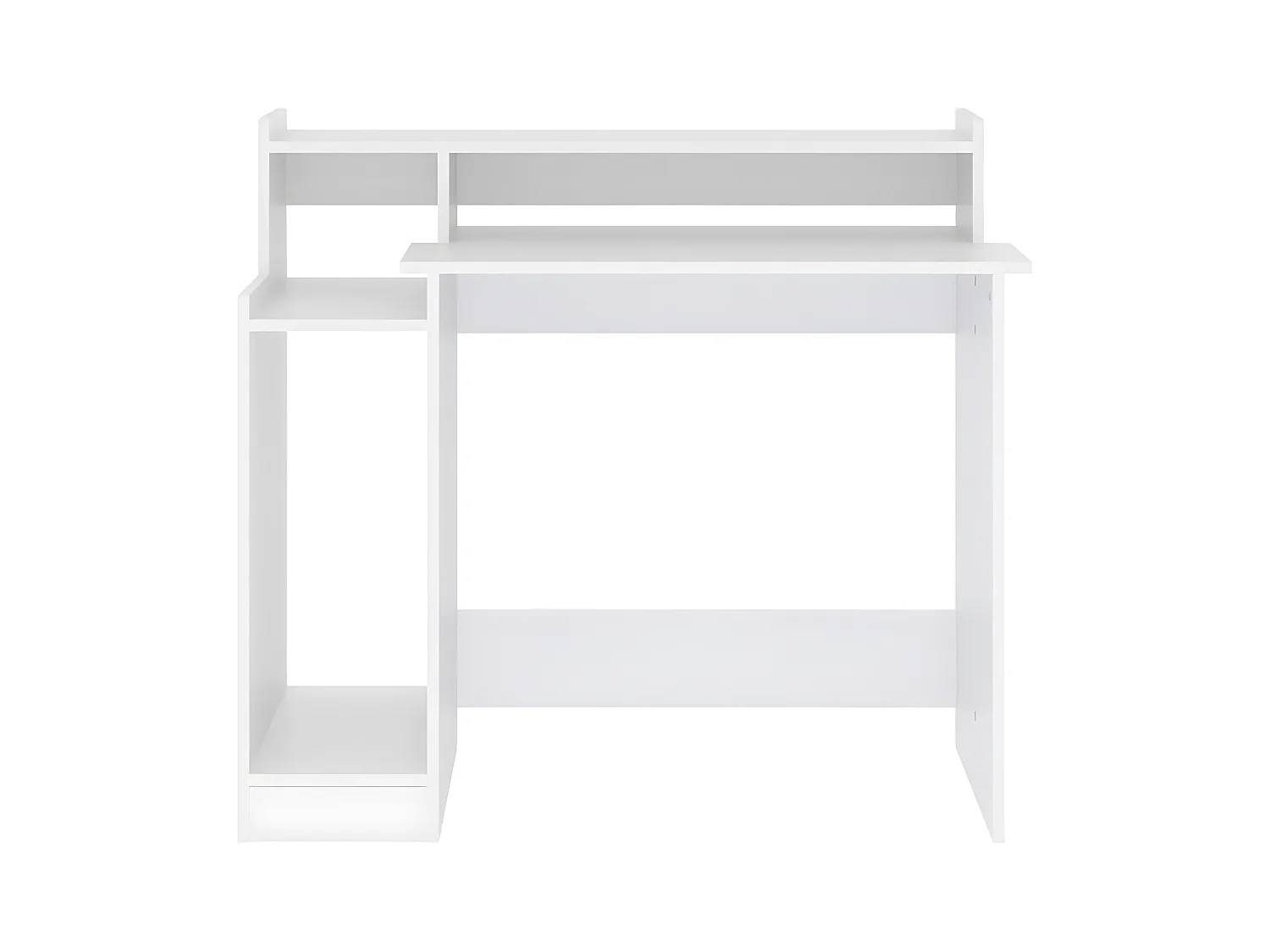 Bureau met LED-verlichting 97x45x90 cm bewerkt hout wit