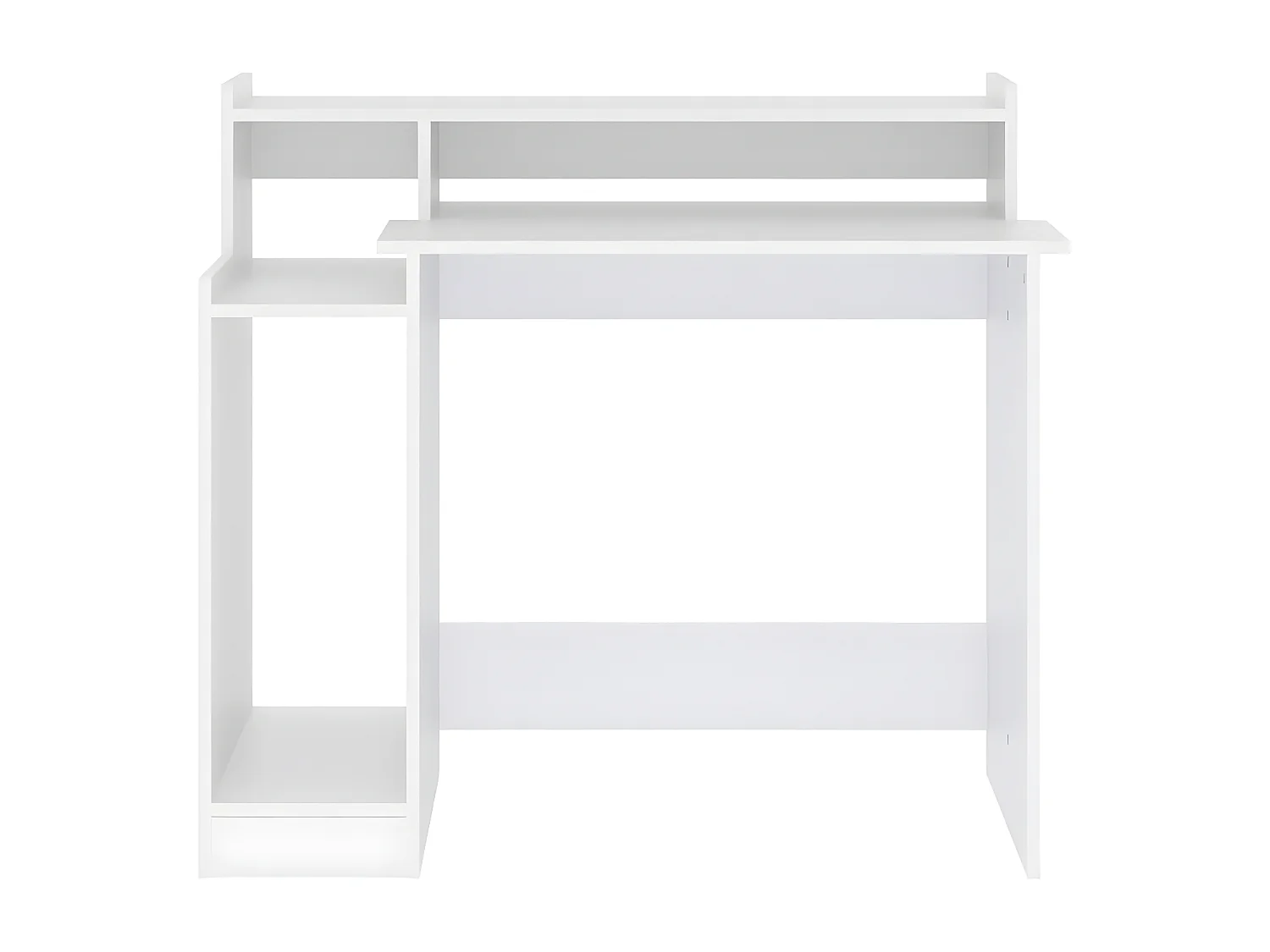 Bureau avec lumières LED Blanc 97x45x90 cm Bois d'ingénierie