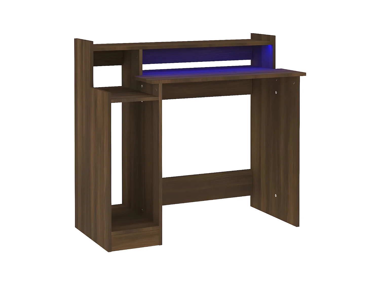 Bureau met LED-verlichting 97x45x90 cm hout bruin eikenkleur