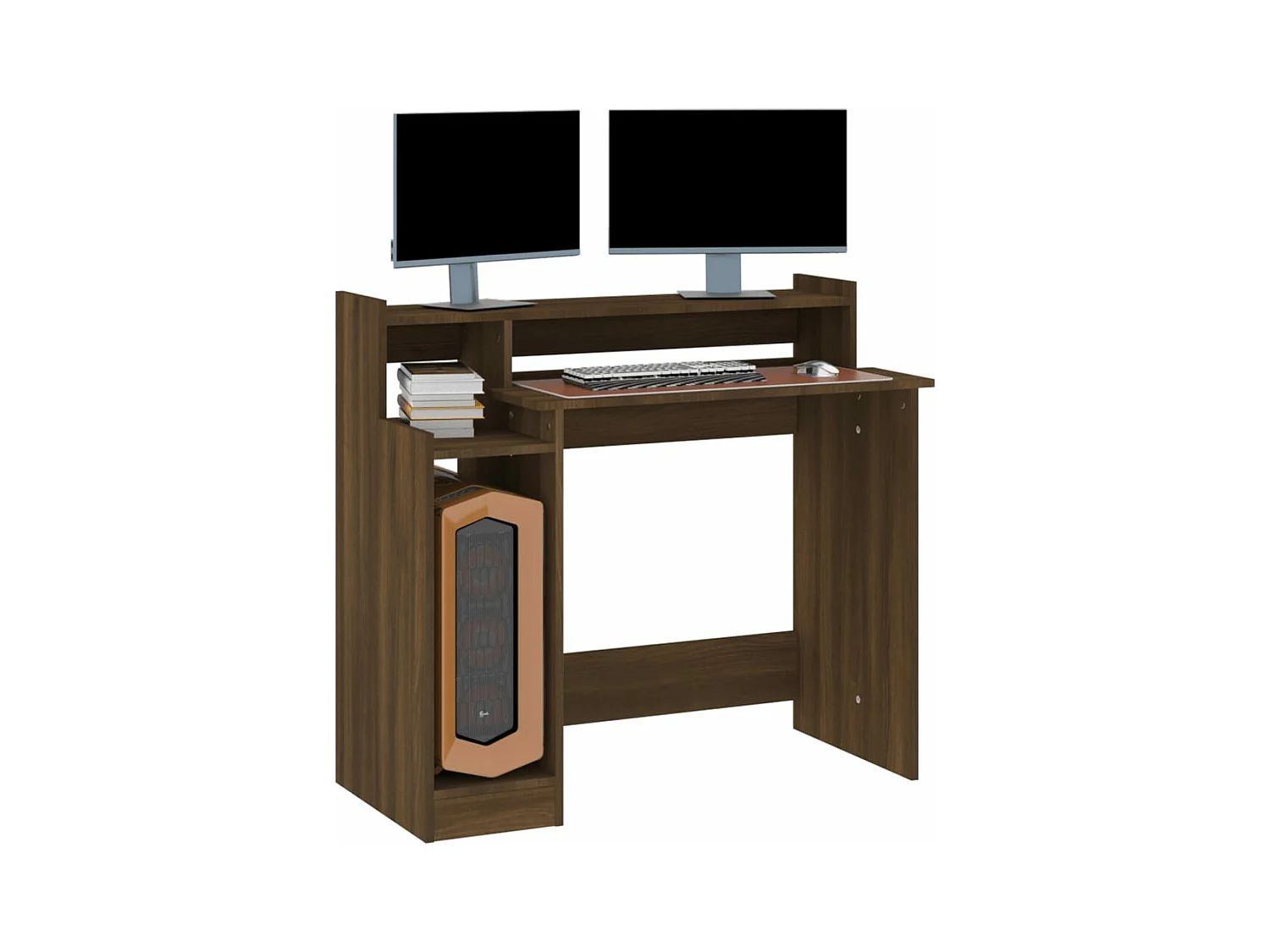Bureau met LED-verlichting 97x45x90 cm hout bruin eikenkleur